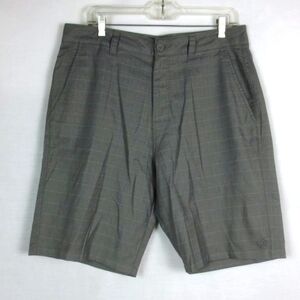 New Hang Ten Shorts Two Tone Gray Check Lightweight Soft Comfy Casual Size 34
